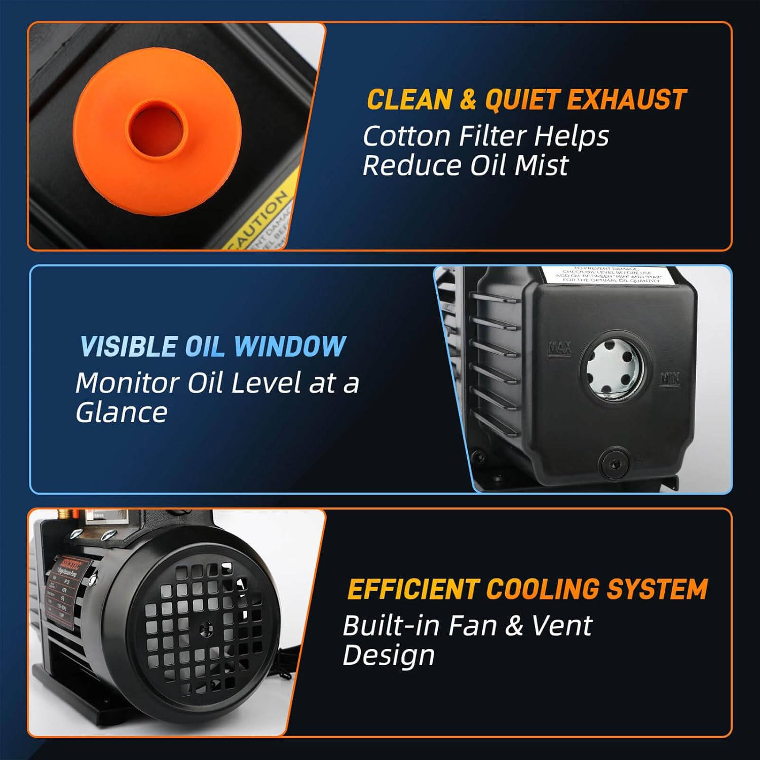 4 CFM HVAC Vacuum Pump Kit with AC Manifold Gauge Set and Leak Detector, 1/3 HP Single Stage Refrigerant Recharge Kit for Auto AC and R410A Mini Split, R134a, R22, R404A