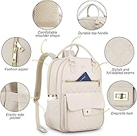 Vista 3 de Mochilas para laptop para niñas de 15.6 pulgadas, mochila escolar de gran capacidad, mochila universitaria con puerto de carga USB, mochilas de moda