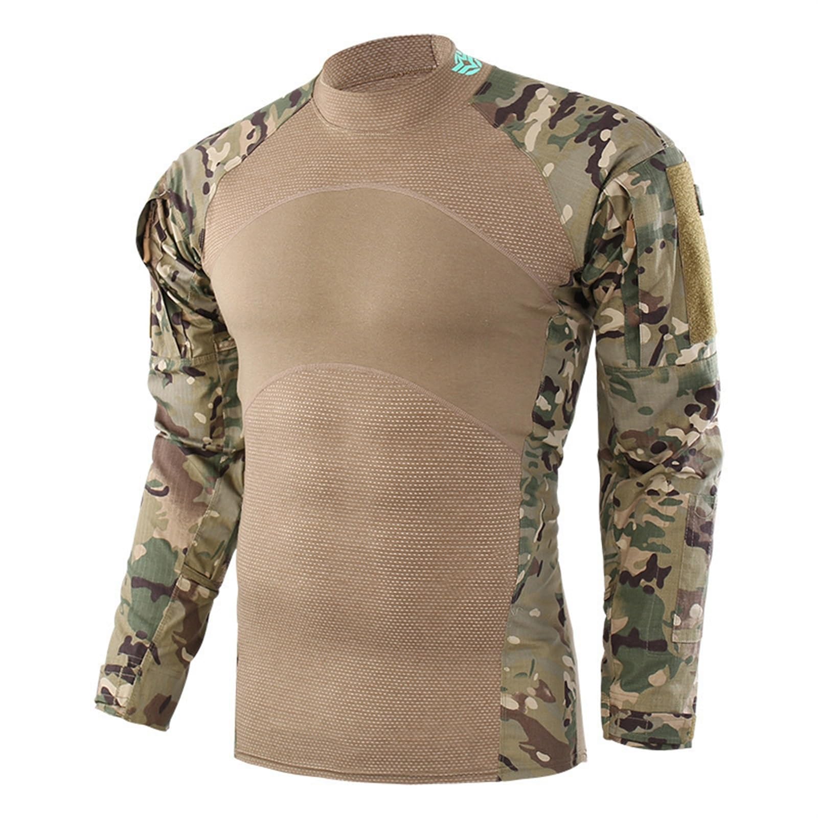 Camiseta de punto a cuadros para hombre, uniforme de camuflaje para montar al aire libre, senderismo, deportes, fanáticos del ejército, camisa táctica de combate