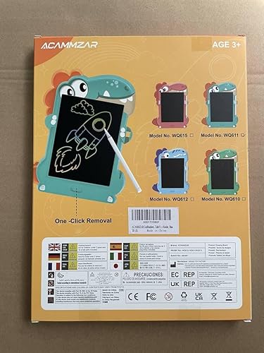 Miniatura 7 de ACAMMZAR Tableta de escritura LCD, tablero de dibujo colorido de 8.5 pulgadas, tablero de dibujo de dinosaurios, regalos de cumpleaños de Navidad
