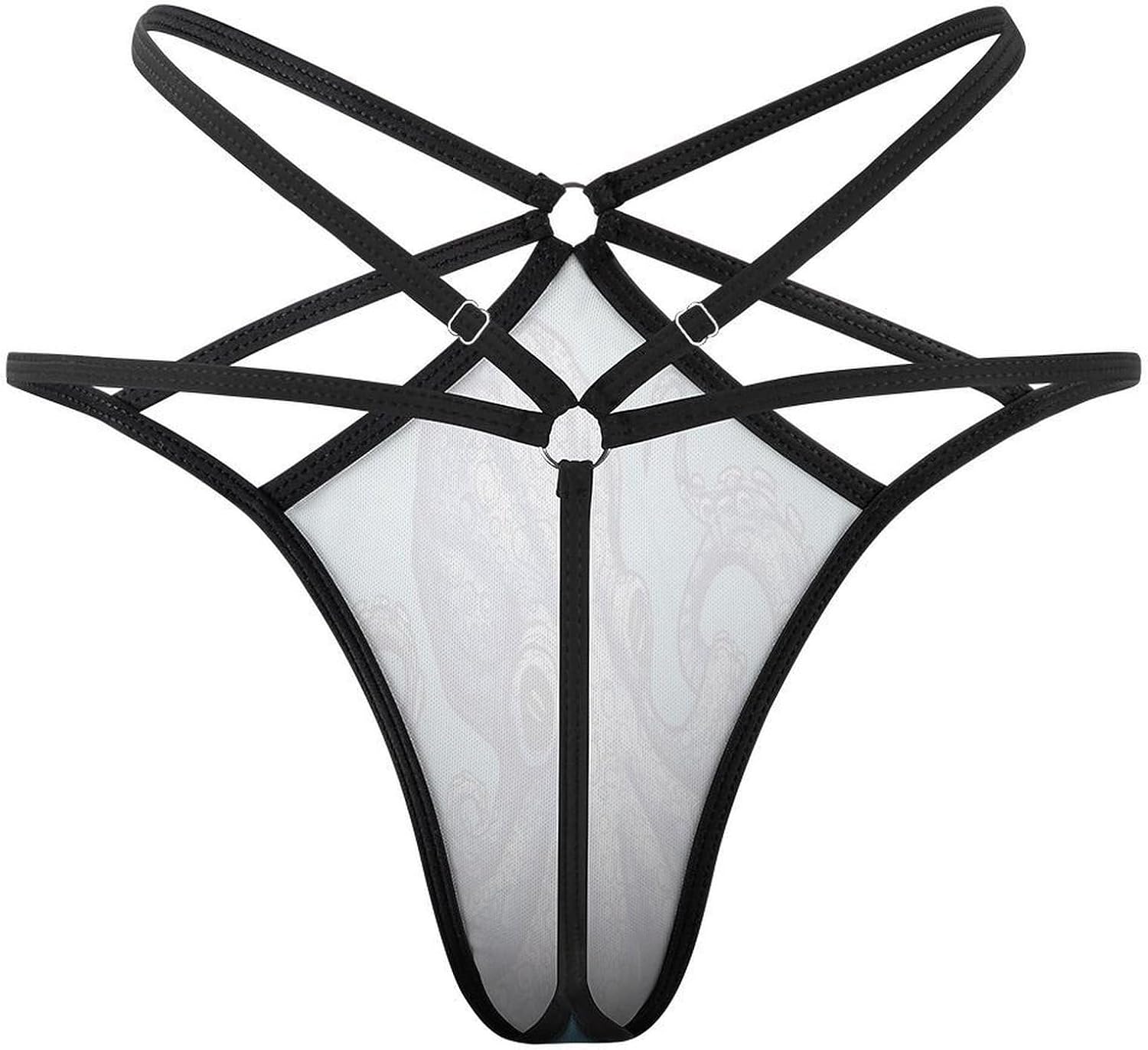 Women's Sexy G-String Thong Panties, Sheer Mesh T-back Underpants | Octopus Design Breathable Stretchy Low Rise Underwear, Comfort Soft No Show Panties for Date Night, 3X-Large