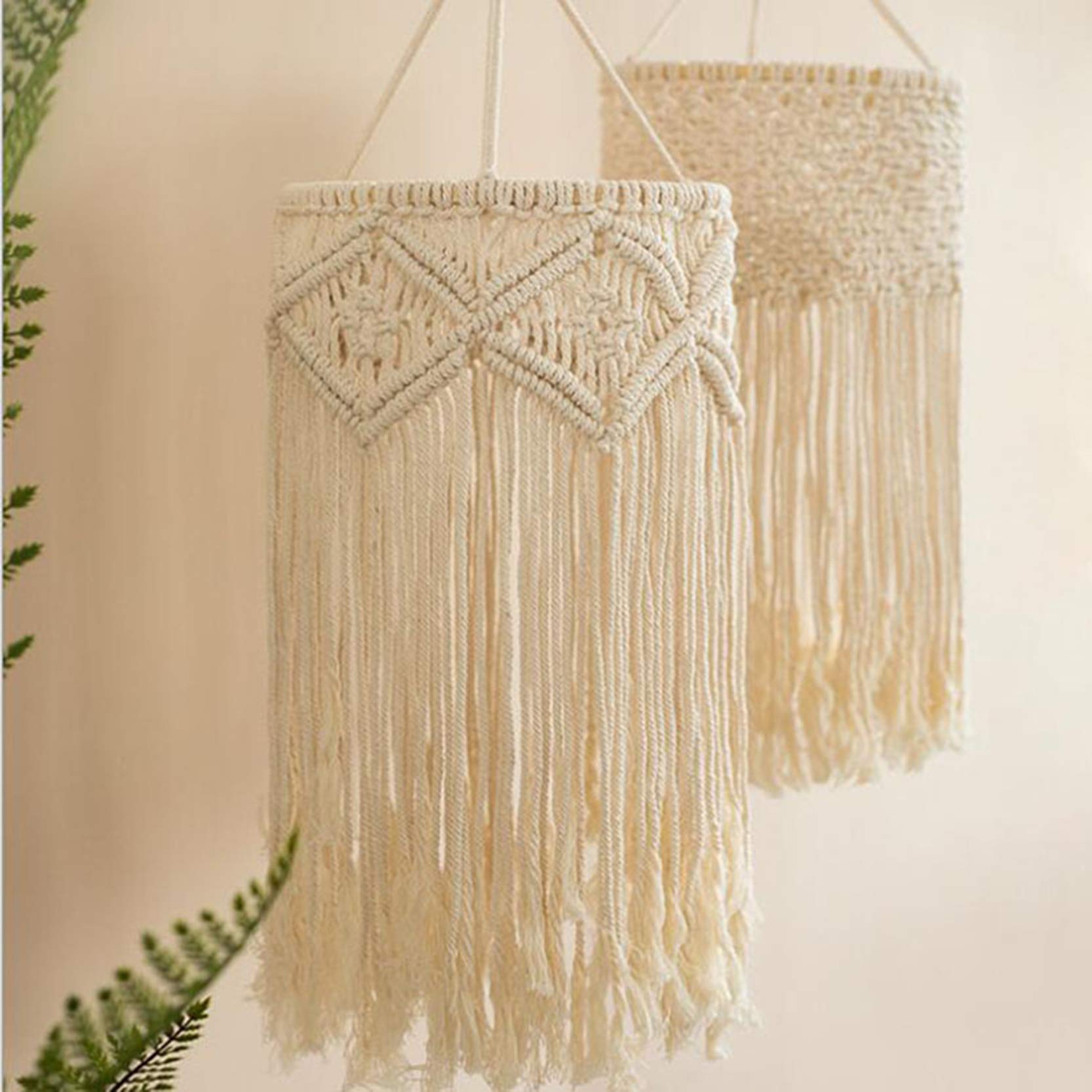 ボヘミアンスタイル ペンダントライト マクラメデザイン ボヘミアンスタイルの吊り下げ式LEDランプシェード,壁とテーブル