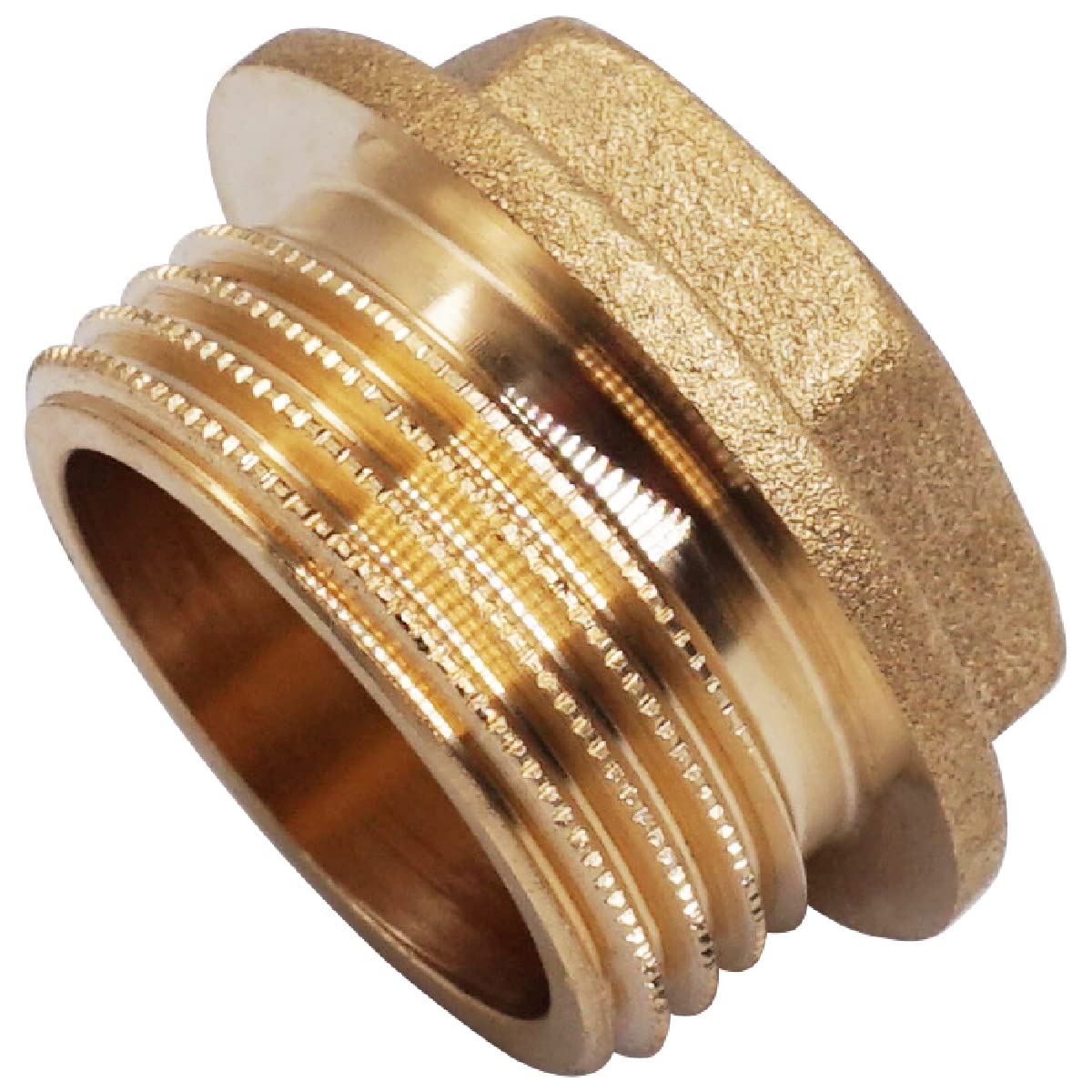 Skir'co Men's (2 Pcs) Brass Hex Head Flanged Plug 1", Blanking Plug, Pipe Plug, External Bsp Thread