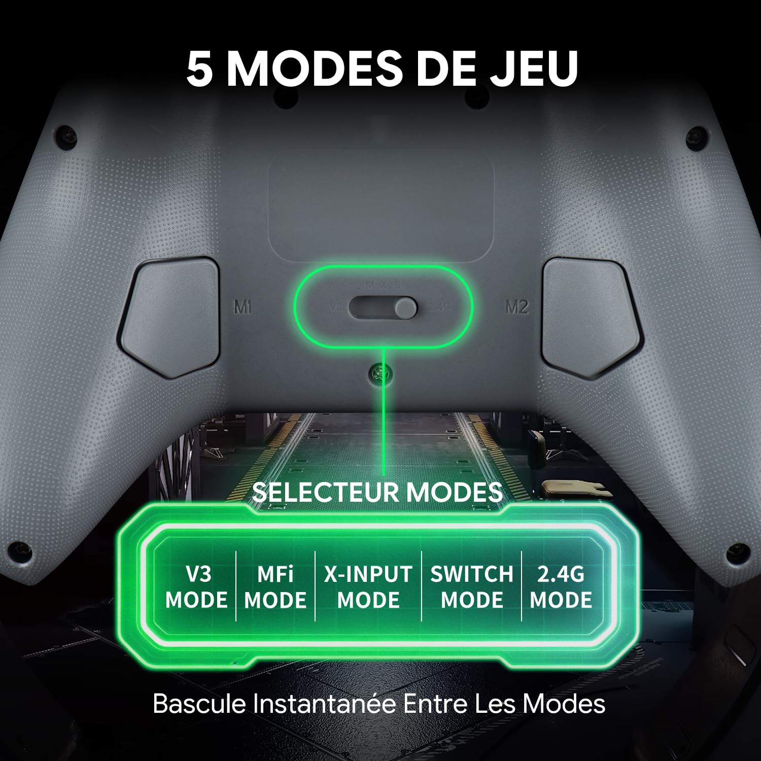 NITHO KARMA Manette Sans Fil Compatible avec Switch, Switch 2, PC, iOS & Android, Gamepad avec Gâchettes à Effet Hall, Macro, Gyroscope à 6 Axes, Double Vibration & Turbo – Gris