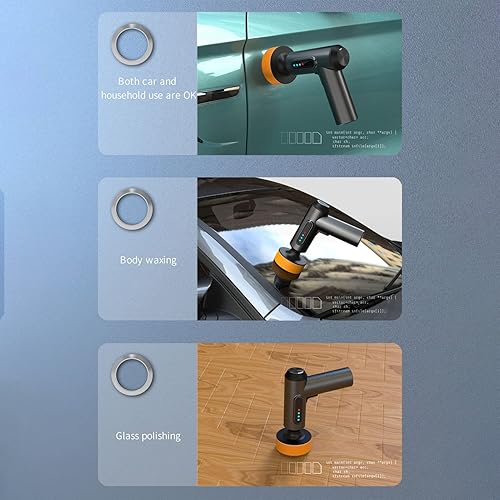 Miniatura 6 de ERYUE Pulidoras, Máquina de pulir inalámbrica del coche, Inalámbrico Buffer Pulidor Kit de Carga USB Pantalla Digital para el Hogar del Coche