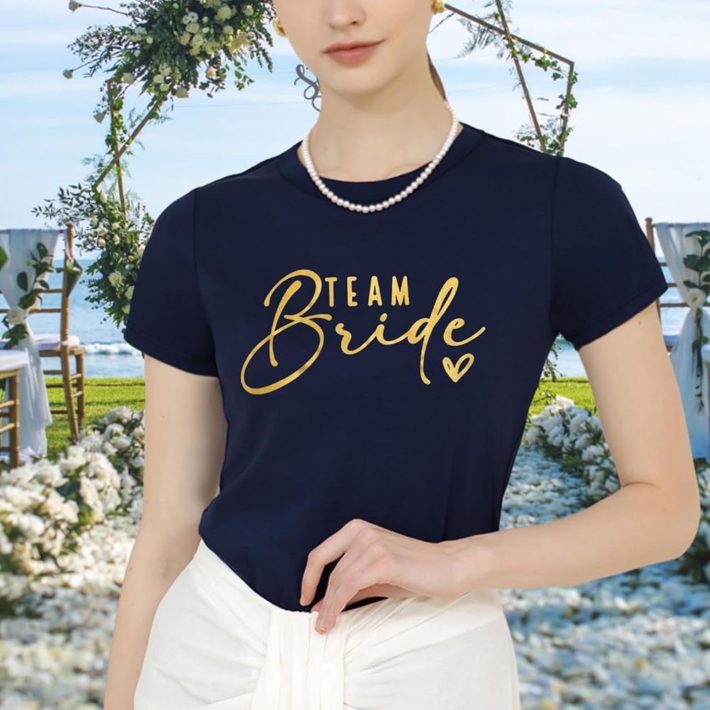 Maglietta Team Bride Donna - T-Shirt Damigella D'Onore Con Scritta