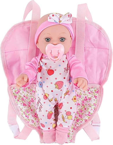 Miniatura 6 de Muñeca de bebé de 12 pulgadas con juego de portador y ropa, accesorios de muñeca Reborn con biberones, chupetes, pañales