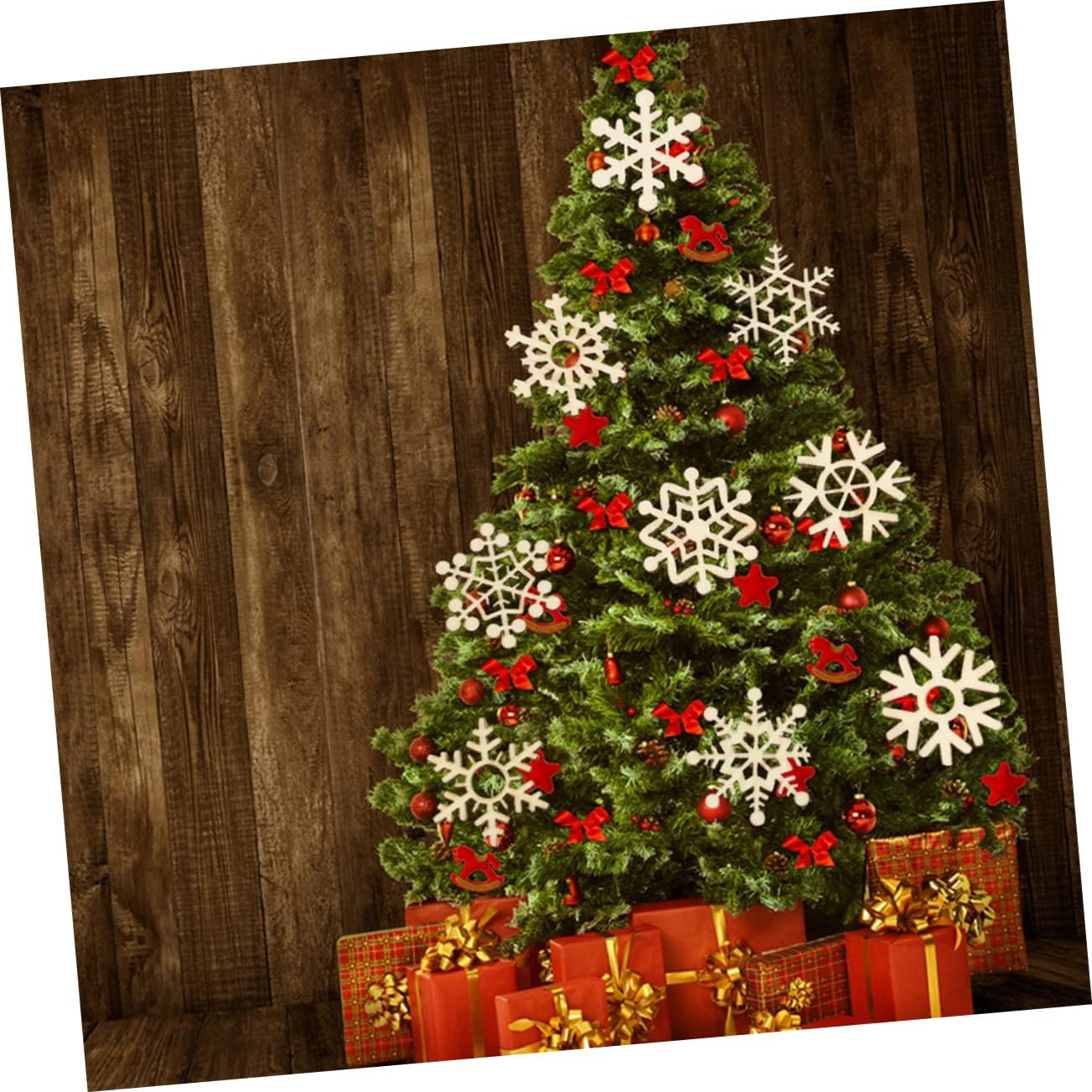 72pcs Wooden Snowflake Ornaments Craft Compartments for Christmas Decoration Unique Festive Pendants for Home and Tree Decor