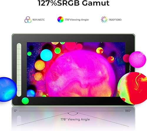 Miniatura 7 de XPPen Artist 16 2nd - Tableta de dibujo gráfico con pantalla de inclinación totalmente laminada, sin batería, lápiz capacitivo, 10 teclas de acceso