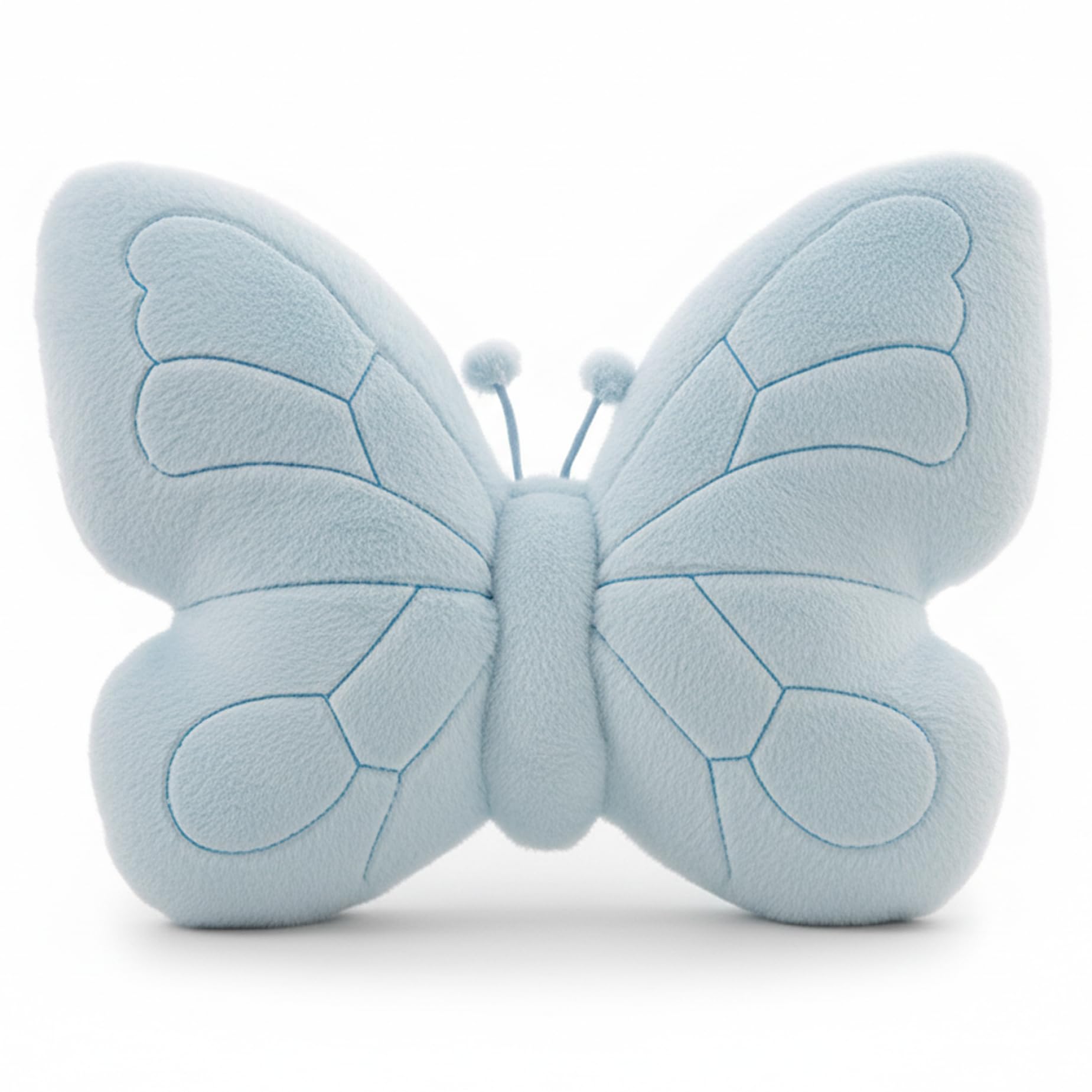 Uanqfegy Butterfly Throw Pillow for Bed Soft Mink Plush – Decorative Cushion for Bed Sofa Car & Living Room, Blue (15x18 Inches)