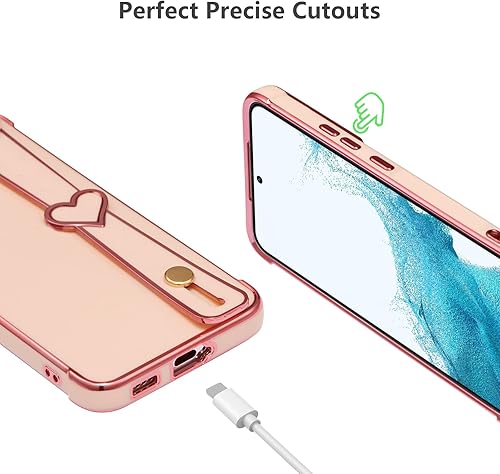 Miniatura 3 de RALEAVO Funda para Samsung Galaxy S21 5G con soporte de pulsera, funda delgada y brillante, funda de teléfono suave de TPU a prueba de golpes, funda