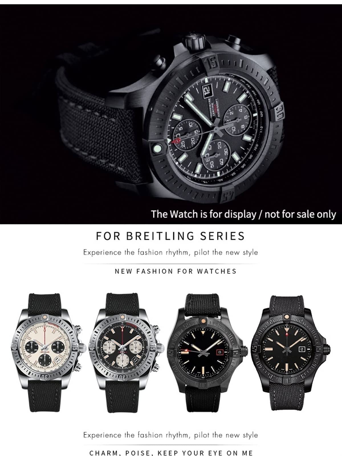 22mm 24mm Nylon Tessuto Cinturino Per Breitling Cinturino Per AVENGER NAVITIMER WORLD Avenger Navitimer Leather Canvas Bracelet