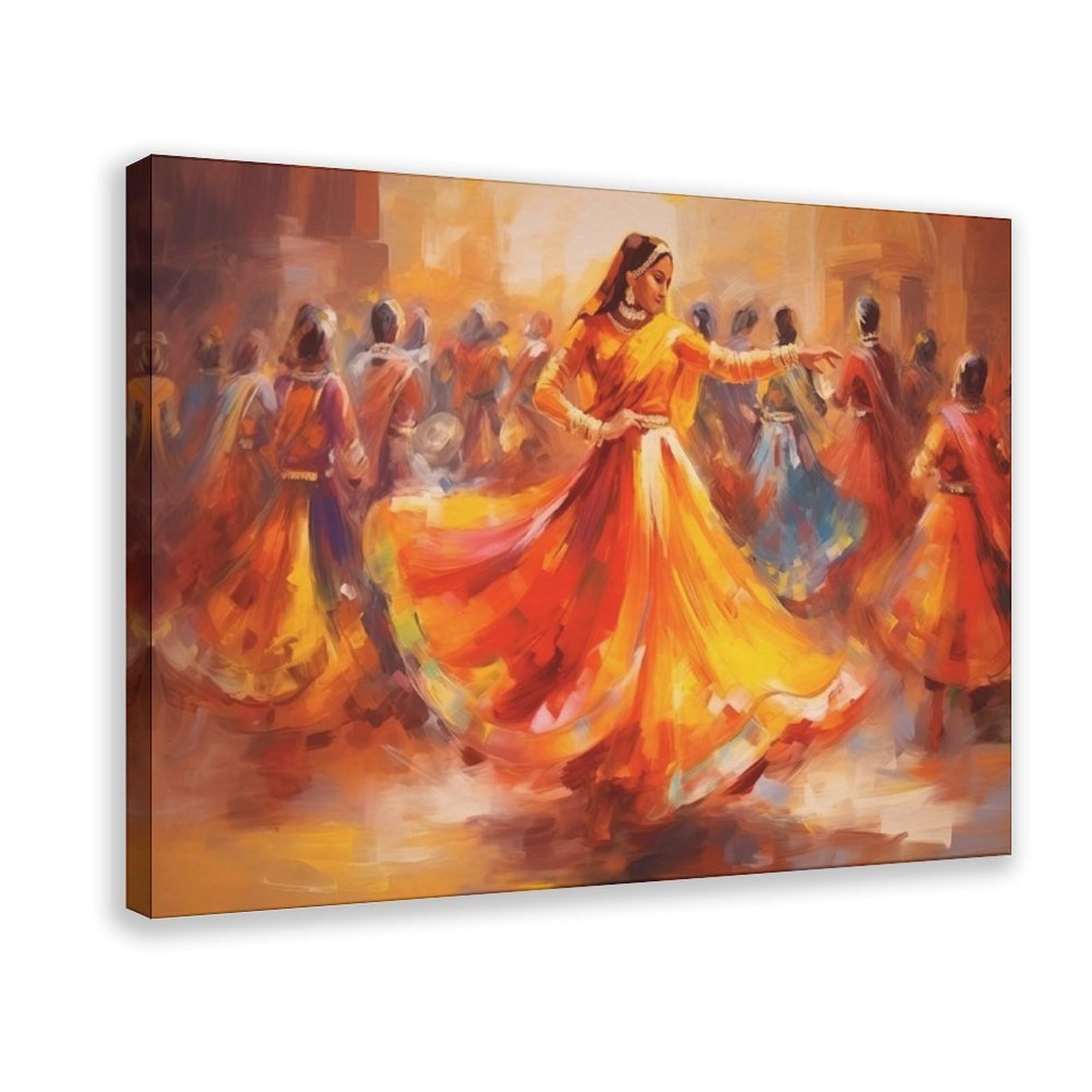 Gqvcjsw Rajasthani Folk Dancer, Colorful Indian Art Canvas Poster Wall Art Decor Print Picture Paintings For Living Room Bedroom Decoration 20X30inch(50X75cm)