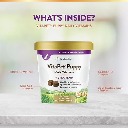 Miniatura 5 de NaturVet  VitaPet Puppy Daily Vitamins for Dogs  Plus Breath Aid  Specifically Formulated to Provide Puppies with Essential Vitamins Minerals Amino