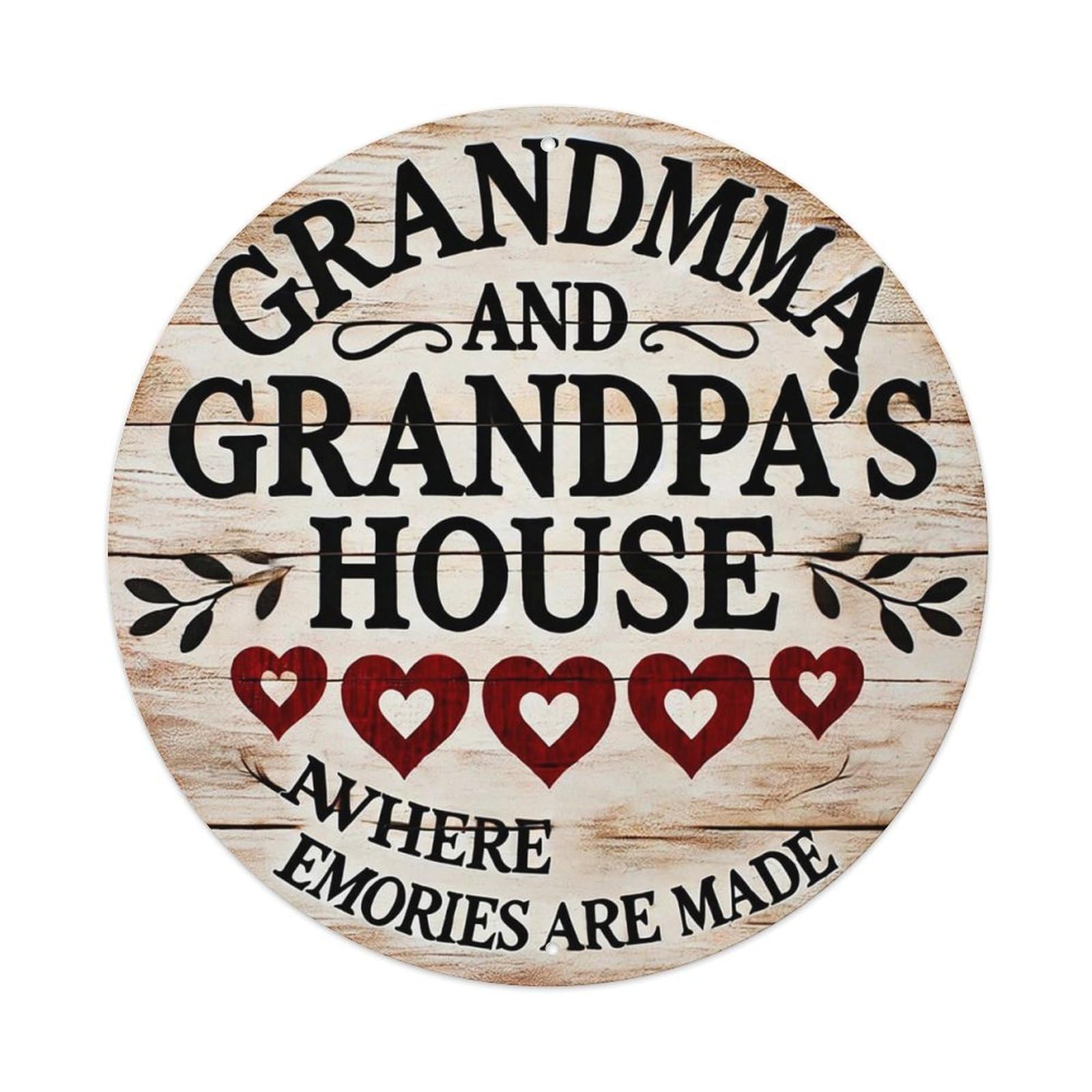 Jdyansheng Vintage Grandma And Grandpa S House Tin Sign Metal Poster Metal Signs For Home Man Cave Bar Cafe Kitchen Laundry Room Wall Decorations 8X8 Inches