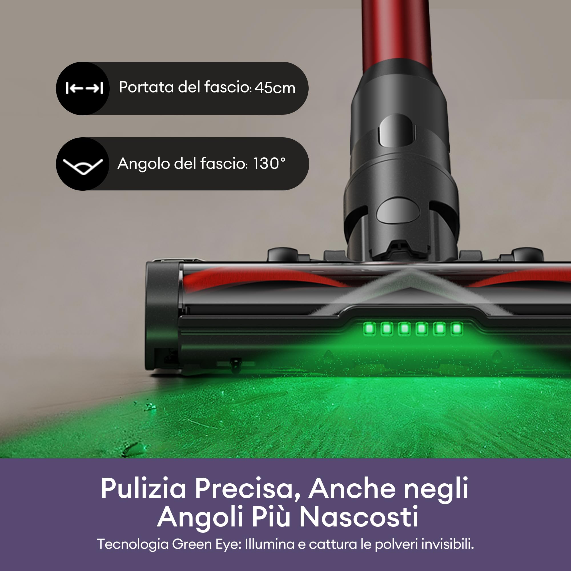 Ultenic 55Kpa/80Min Aspirapolvere Senza Fili U18, Scopa Elettrica Senza Fili Potente con Tubo Pieghevole, Filtrazione Multi-Cono,Display Intelligente, Anti-Groviglio per Peli Animali/Pavimenti/Tappeti