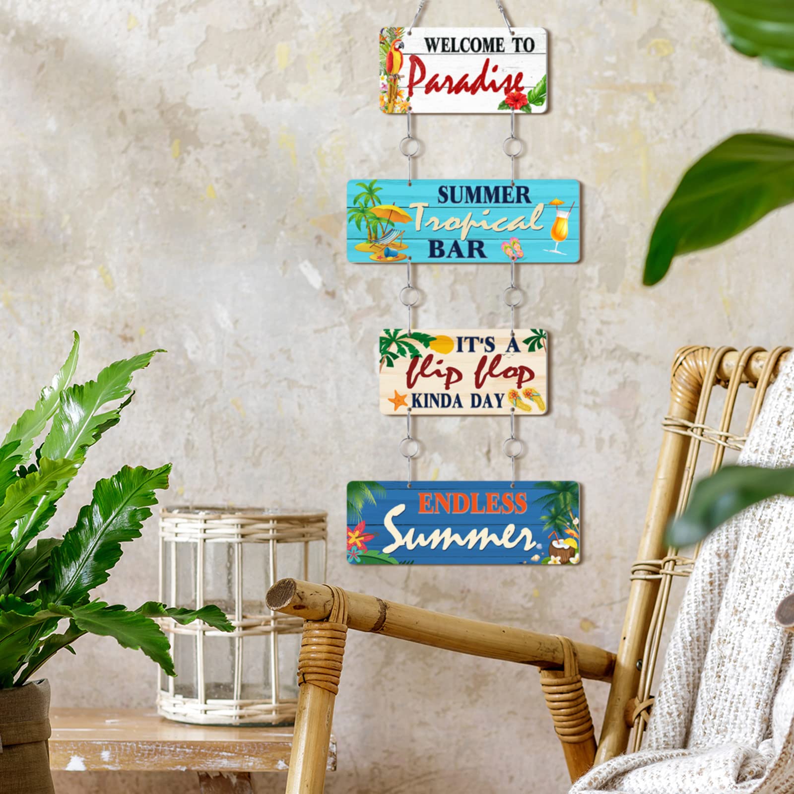 Welcome Signs Summer Beach Wall Decor Welcome To Paradise Sign Patio Pool  Sign Metal Hanging Tropical Bar Flip Flop Sign Endless Summer Vintage Beach  Themed Plaque For Poolside Outdoor Home Decor (Stylish, image size:1600x1600