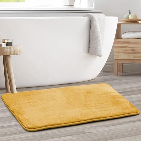 Luxurious Gold Velvet Bath Rugs: Indulge in Opulence for Your Bathroom