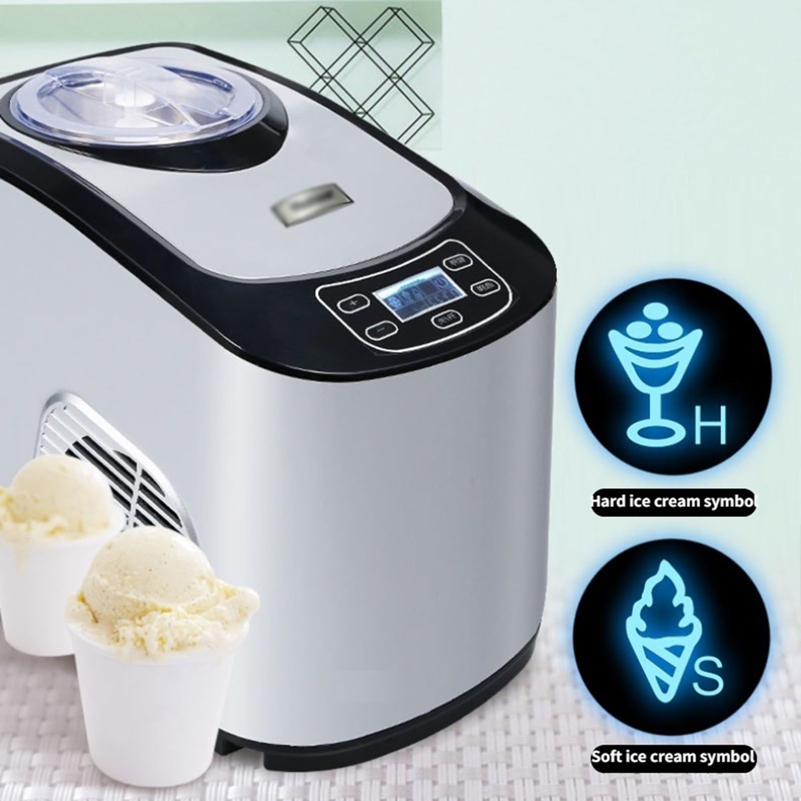HASMI Heladera Máquina de Helados Suaves for el hogar, máquina de Helados DIY for Helados Suaves, medianos y Duros Hacer Helado (Color : B), Dingzhebo2022