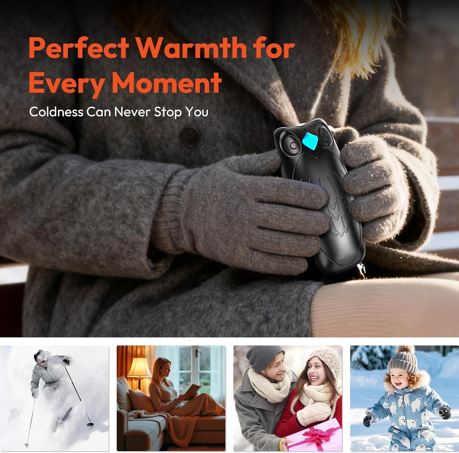 Magnetic Hand Warmers Rechargeable 2 Packs, 14000mAh Electric Hand Warmer with Charging Case, Up to 60H Heating, 3 Heat Settings, Ultra Slim Portable Pocket Heater for Outdoor, Valentine's Day Gifts - Image 7