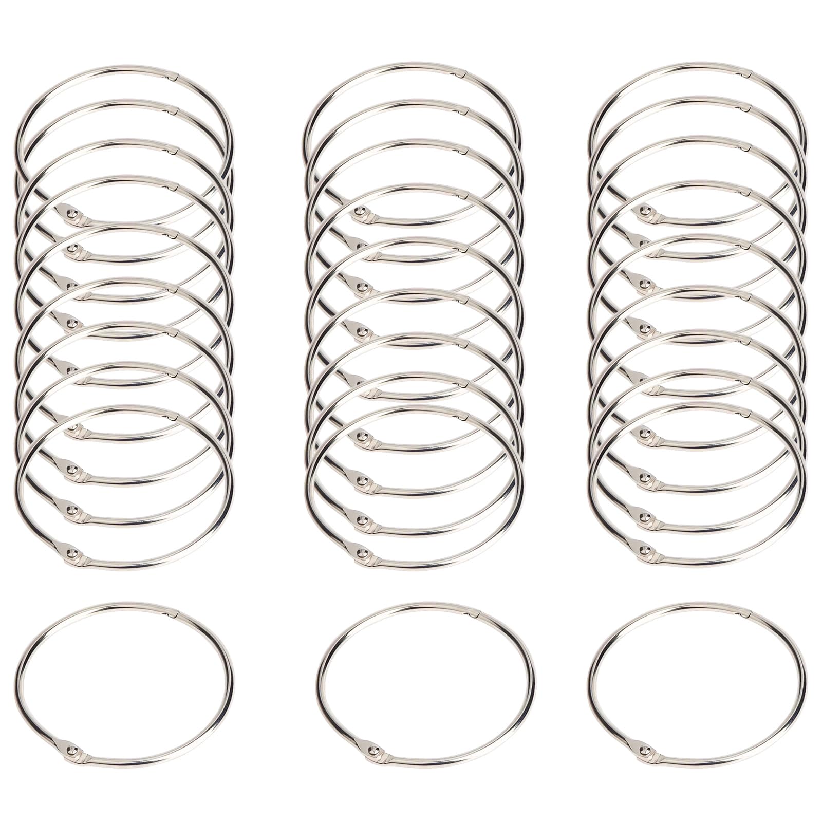 Anelli for raccoglitori 50 pezzi for in metallo, for a fogli sciolti Diametro interno 20mm/25mm/32mm/40mm for rilegatura for ufficio di carte parole fai da te, Raccoglitore ad anelli(20mm)