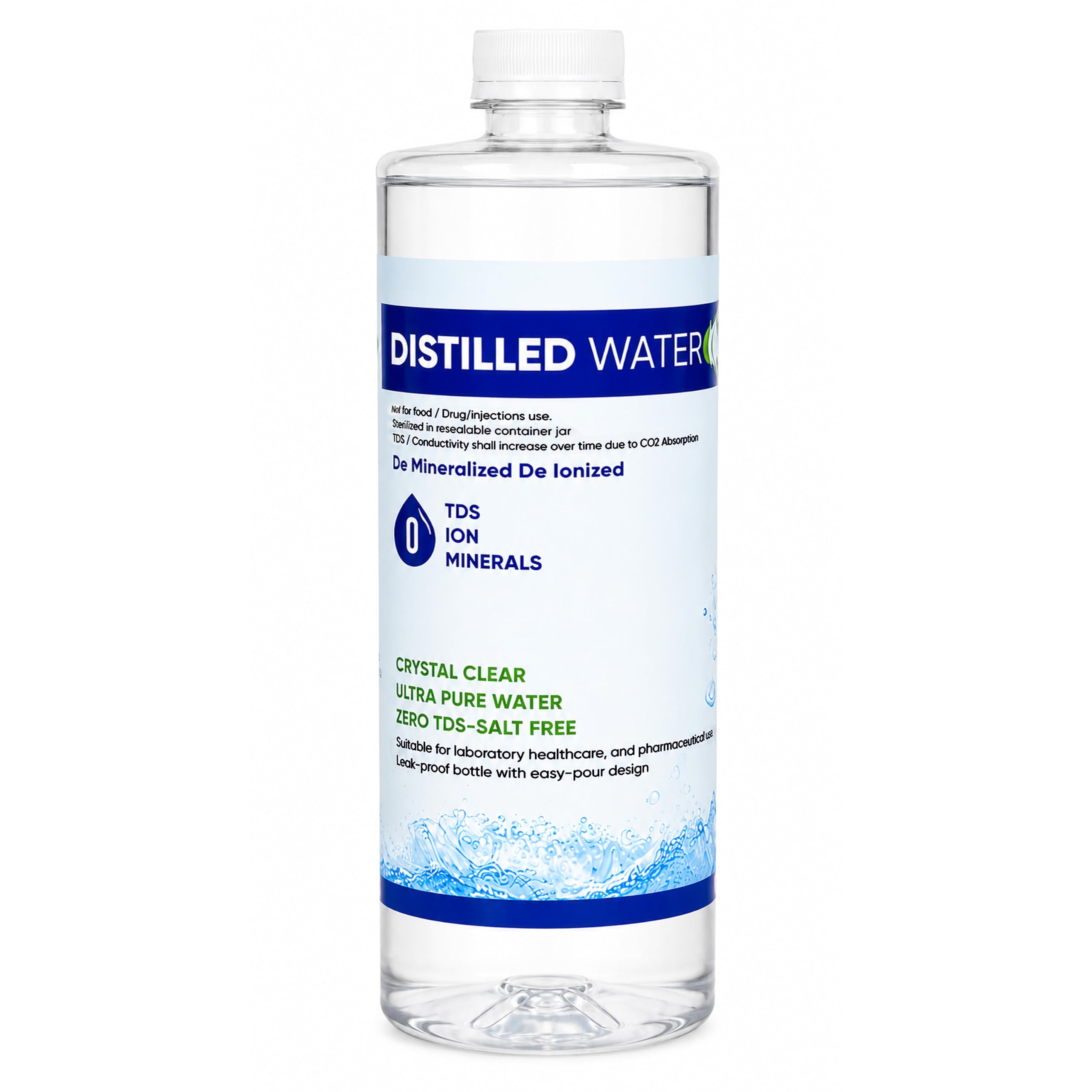 Distilled Water | Deionized & Demineralized Water | Zero TDS Ultra Pure Water | Laboratory, Healthcare & Industrial Use | Crystal Clear | Leak-Proof Bottle | 1 Litre-image-3