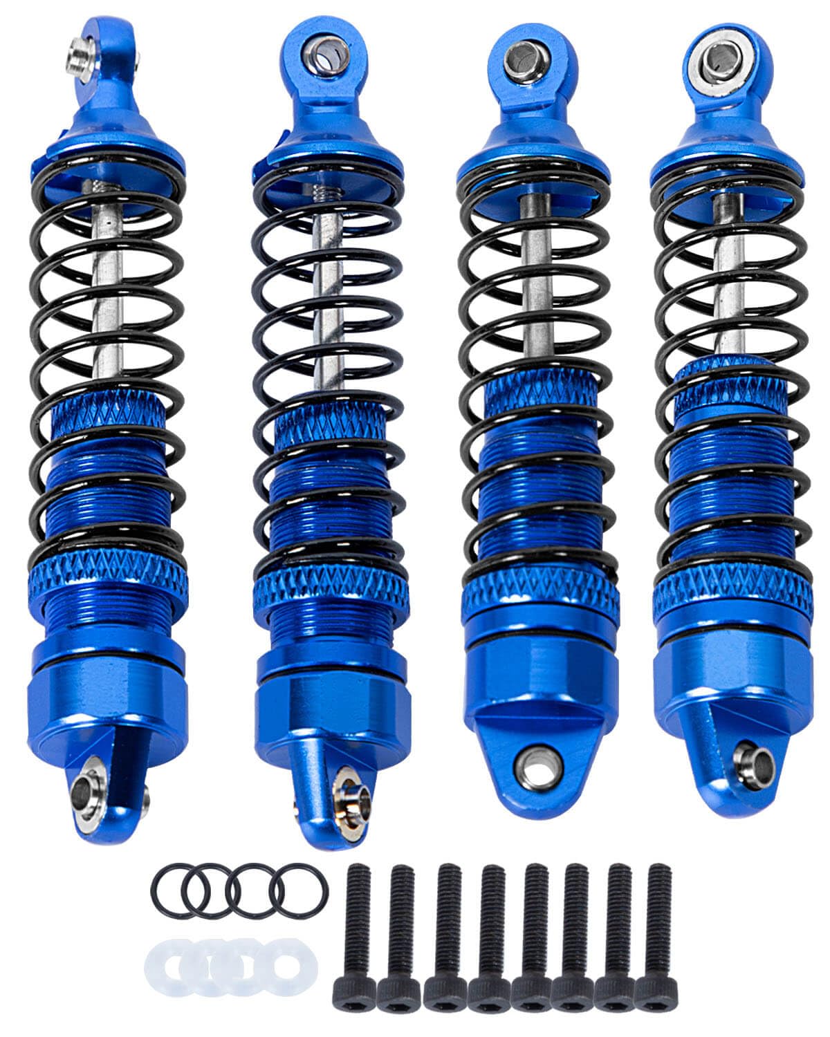 hopsupRC Full Aluminum Big Bore RC Shocks Absorber Damper Upgrades Part for 1/18 Granite Grom Mega 380 Brushed 4x4 Monster Truck RTR,Front Rear Assembled Full Metal Shocks,4PCS Navy Blue
