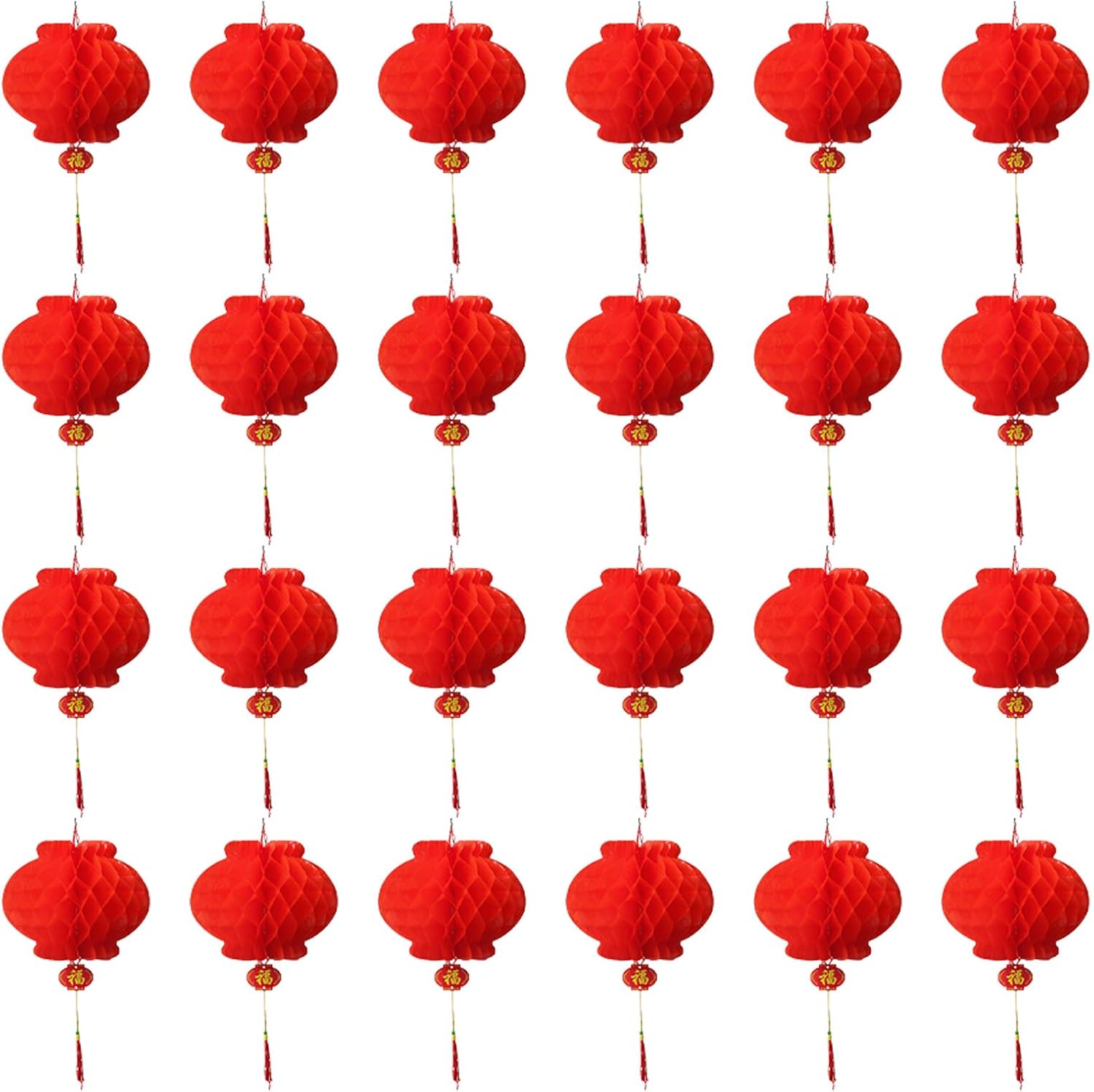 24 Pieces Chinese Lanterns, Red Chinese New Year Lanterns Decorations