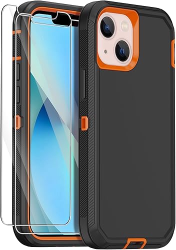 Vista 8 de Annymall Funda para iPhone 13 Mini con 2 protectores de pantalla, protección contra caídas a prueba de golpes, cuerpo completo, resistente, 3 capas