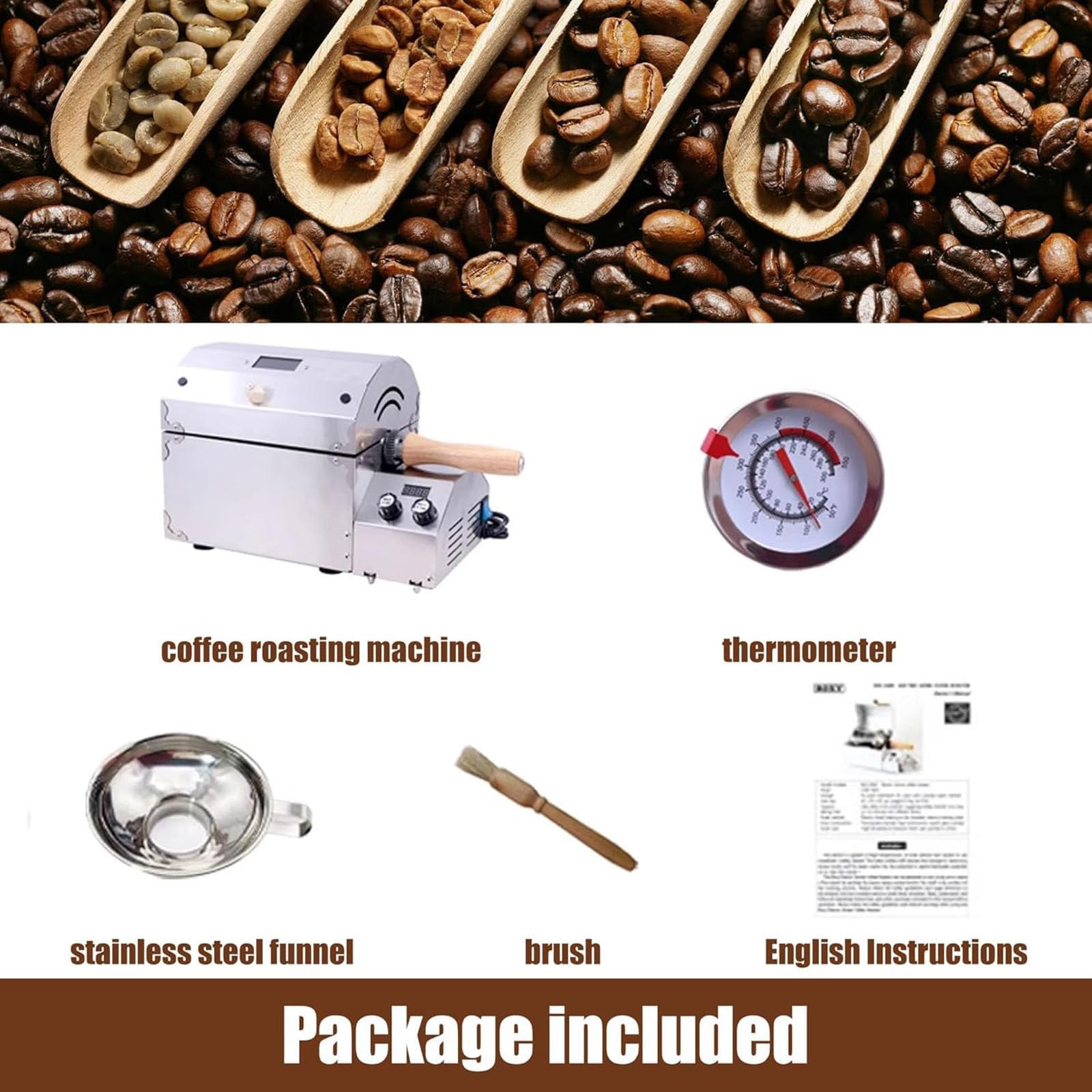 1200W Cafes de café Professionnel Roaster, 500 g de café de café électrique Machine de torréfacteur à Sec, pour Certaines Personnes Qui Aiment Le café