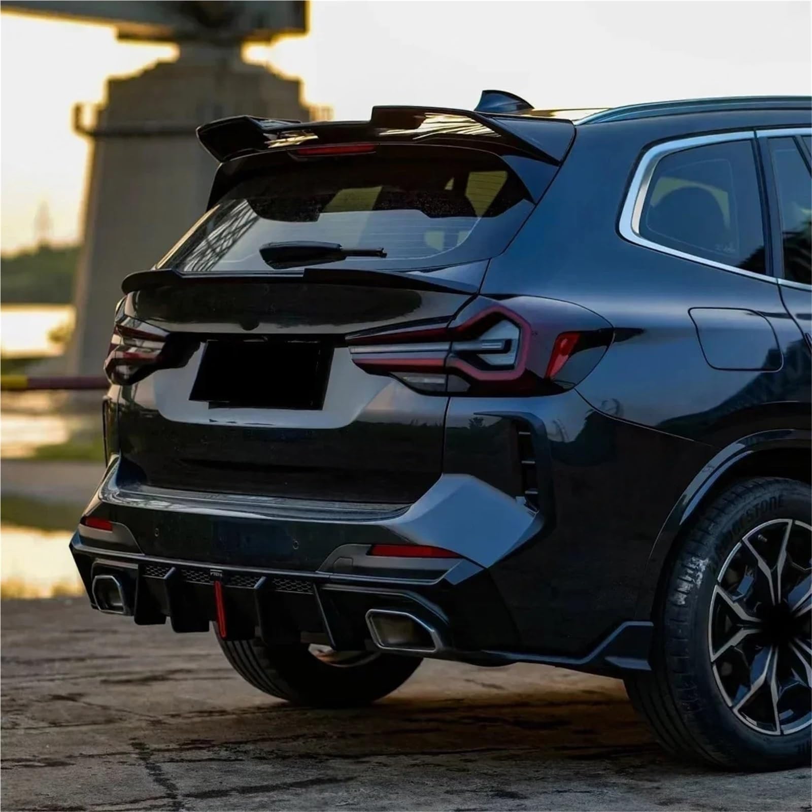 Kompatybilny z BMW X3 G01 2018 2019 2020 2021 2022 2023 2024+ pokrywa bagażnika samochodu tylny Spoiler tylny Spoiler Splitter dyfuzor nadwozie zestaw zewnętrzny(Carbon Fiber Look)
