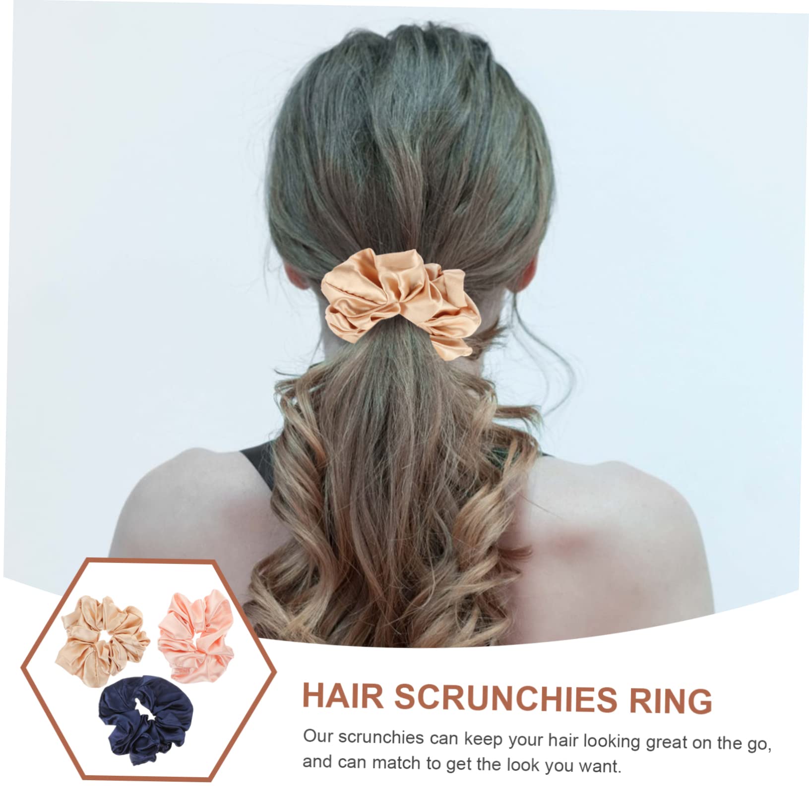 FRCOLOR 12piezas Scrunchies De Satén Para Bandas Elásticas Cabello Accesorios Elegantes Para Ponytails Rosa y Azul Marino
