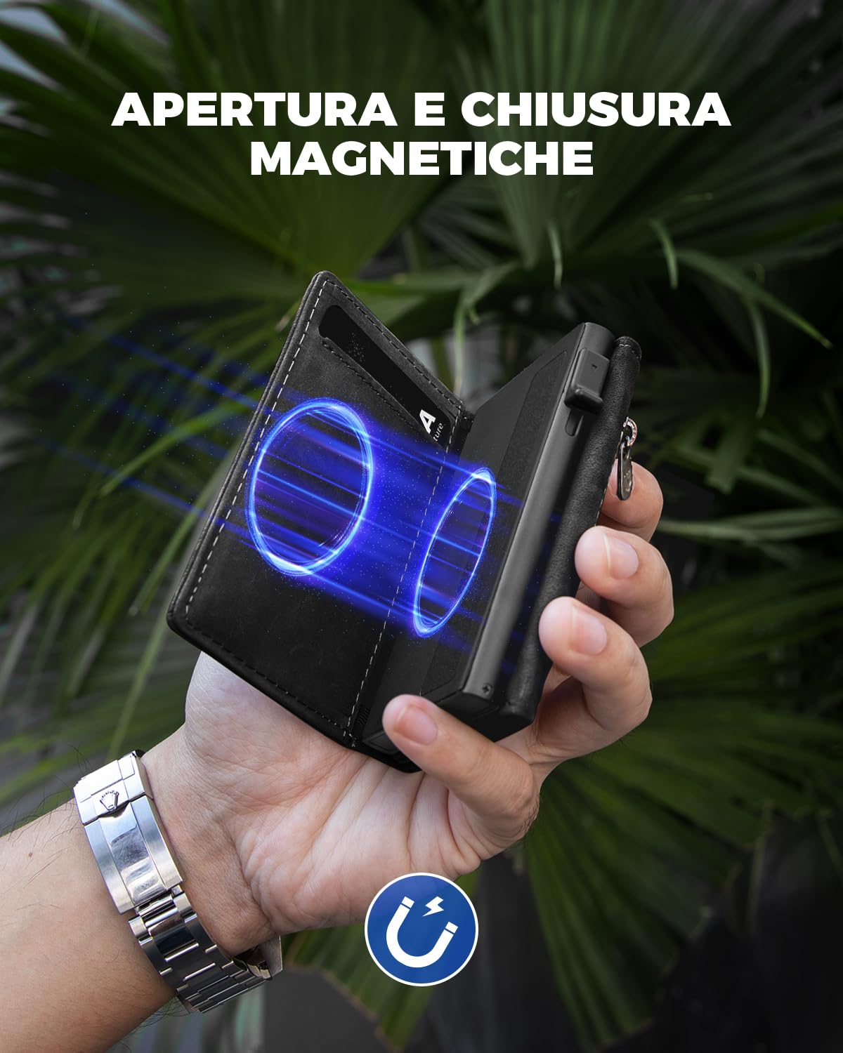 DODENSHA MagSnap moero portafoglio I portafoglio uomo piccolo I porta carte di credito uomo 10+ Karten I portatessere uomo tascabile I Protezione RFID I Braun I 12.5x10x3.5 centimeters