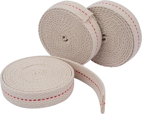 SWATOM Mechas de lámpara de aceite de 19.7 pies3 rollos de mechas de aceite de 34 pulgadas para lámparas, linterna de algodón, reemplazo de mecha de