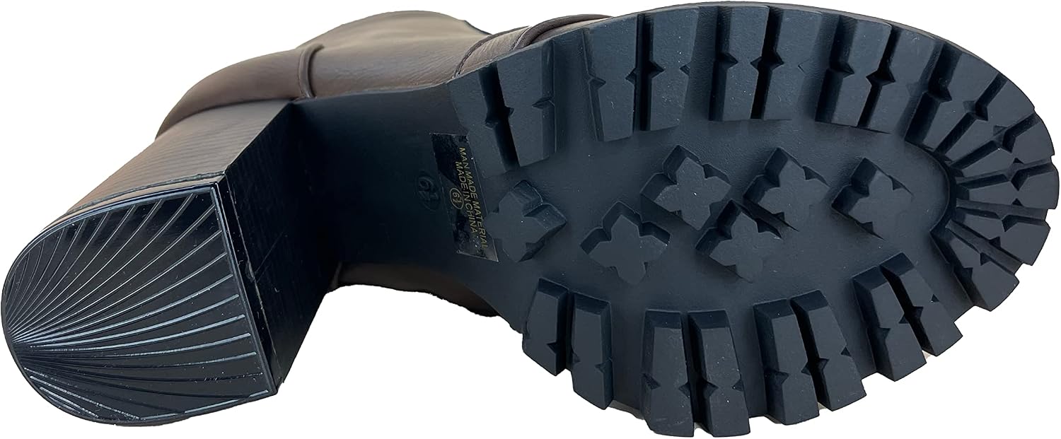 REVOL Women's Samantha 01 Chalet Fashion Lace up Military Inspired Ankle Boot with Stacked Heel and Side Zipper