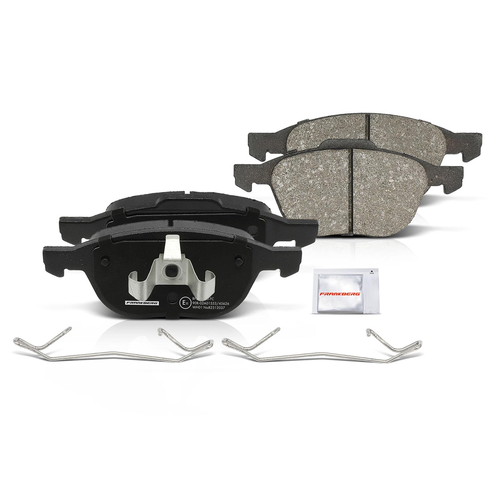 Frankberg 4x Bremsscheiben + 8x Bremsbeläge Vorne Hinten 1233679, 1360254 | Kompatibel mit Focus II Turnier DA DS FFS, Focus II Cabriolet, C-Max DM2, Focus II DA DP HCP, Focus II Stufenheck DB DH FCH