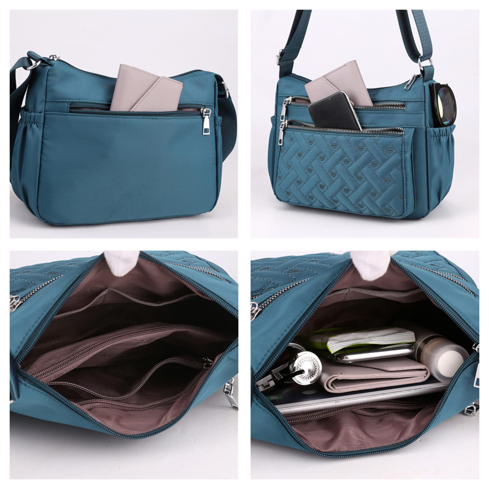 Modna damska torba na ramię wodoodporna nylonowa oxford torba crossbody damska duża pojemność torebki torebka podróżna torby kurierskie, Czarny