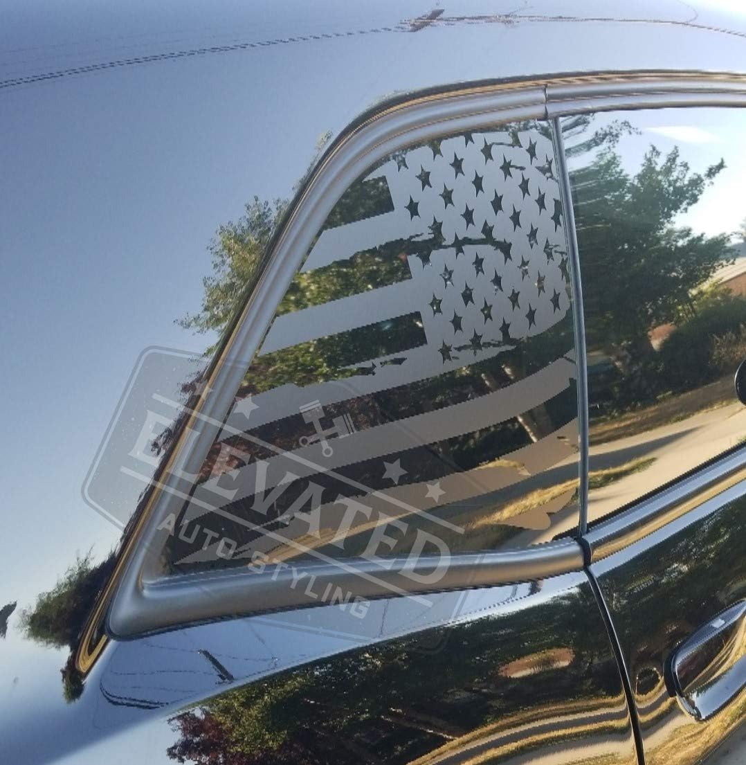 Distressed American Flag Window Decal Fits Dodge Challenger 2008-2024