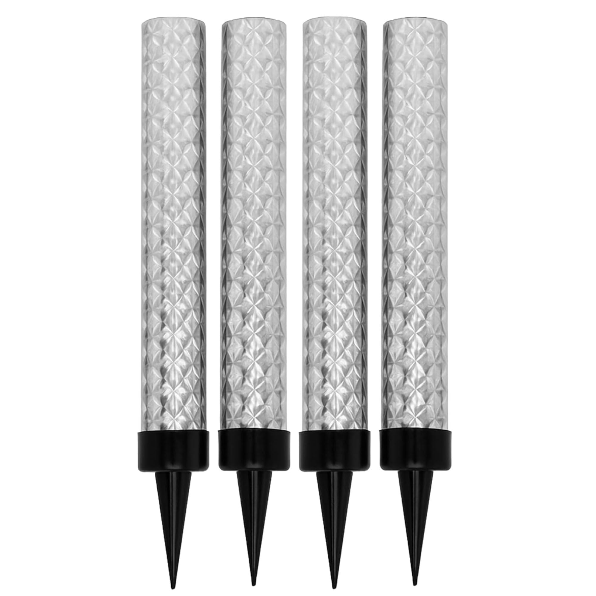 Concept4u Silver 12Cm 12Cm Silver Ice Sparkling Fountain Candles 4 Pk With Holder Cake Topper Sparkler For Birthday Anniversary Wedding Party Decoration