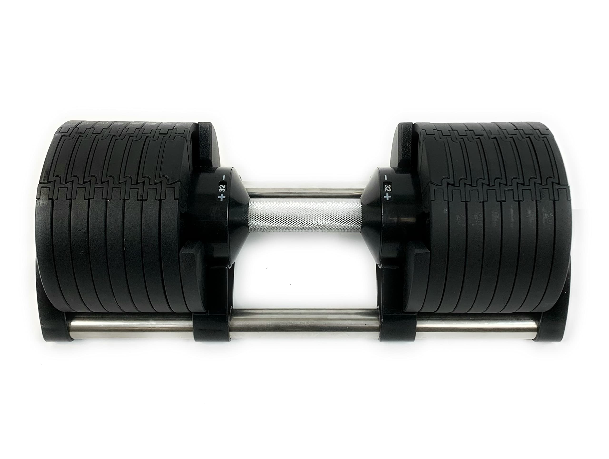 Set Manubri Regolabili Horizon 2-32kg – Pesi con selettore a Scatto con Increm. 2kg – Dumbbell Compatti per Home Gym – Fitness & Forza e Bodybuilding - Manubri con Impugnatura a Rotazione (2x32Kg)