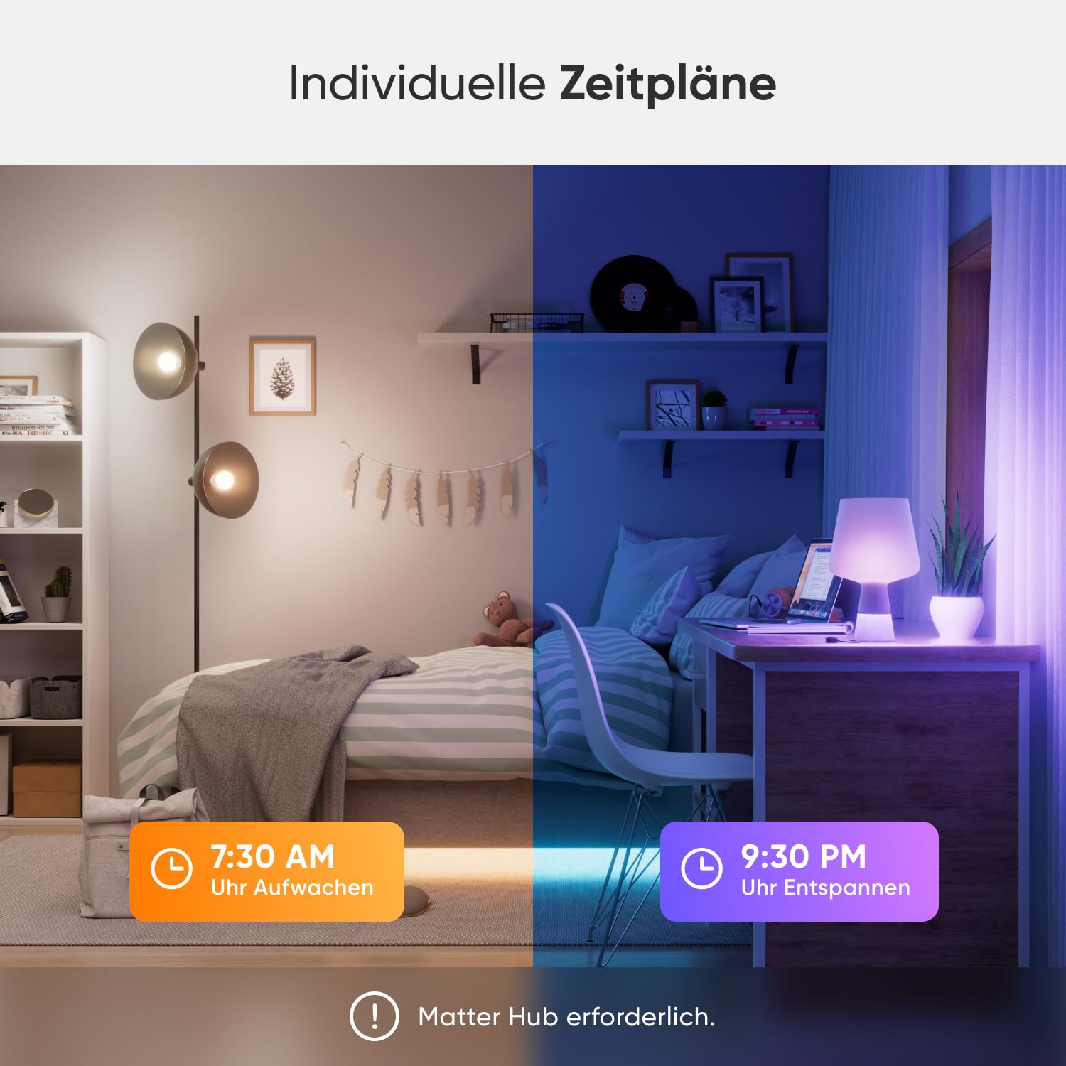 Nanoleaf Matter Essentials WLAN Glühbirnen E27 4er-Pack RGBW LED Lampen 16 Mio. Farben App- & Sprachsteuerung kompatibel mit Alexa Apple Google Home