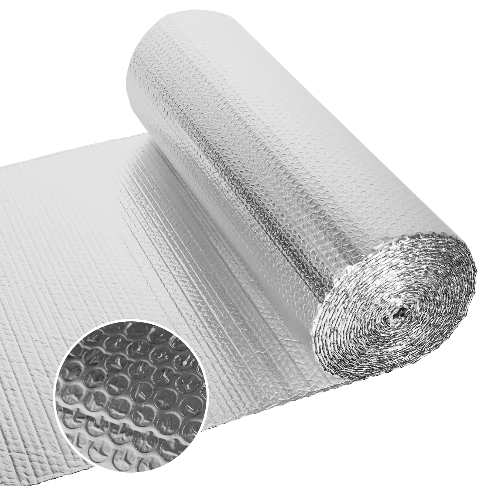 Dripex Double Aluminium Bubble Foil Insulation Loft Wall Boat Loft Caravan Home Wall Shed, 1m x 30m(30㎡)