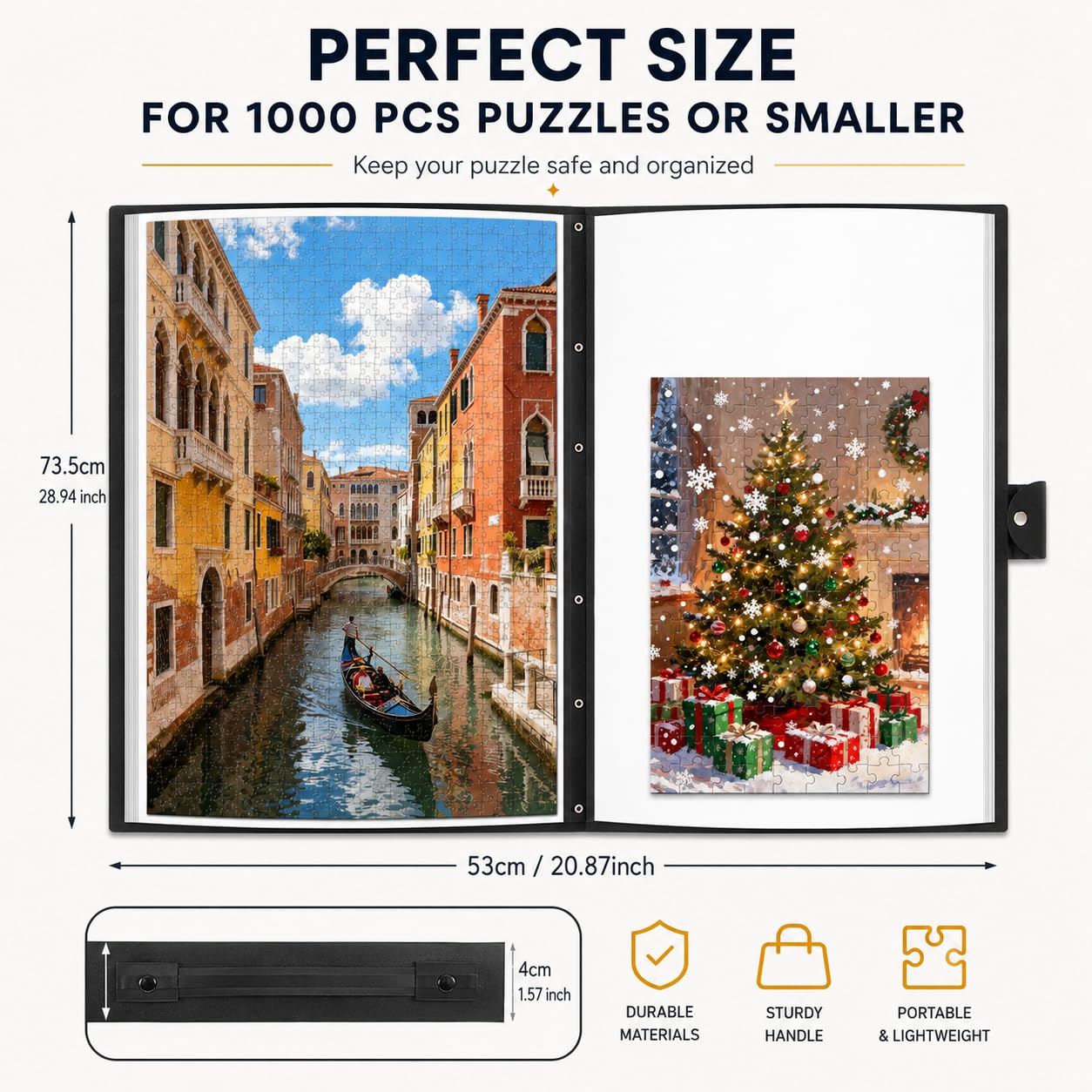 Carpeta de Almacenamiento de Rompecabezas, Album Puzzle 1000 Piezas, Guarda Puzzles con 26 Bolsillos, Organizador de Rompecabezas Portátil, Accesorios Puzzle para Amantes de los Puzles