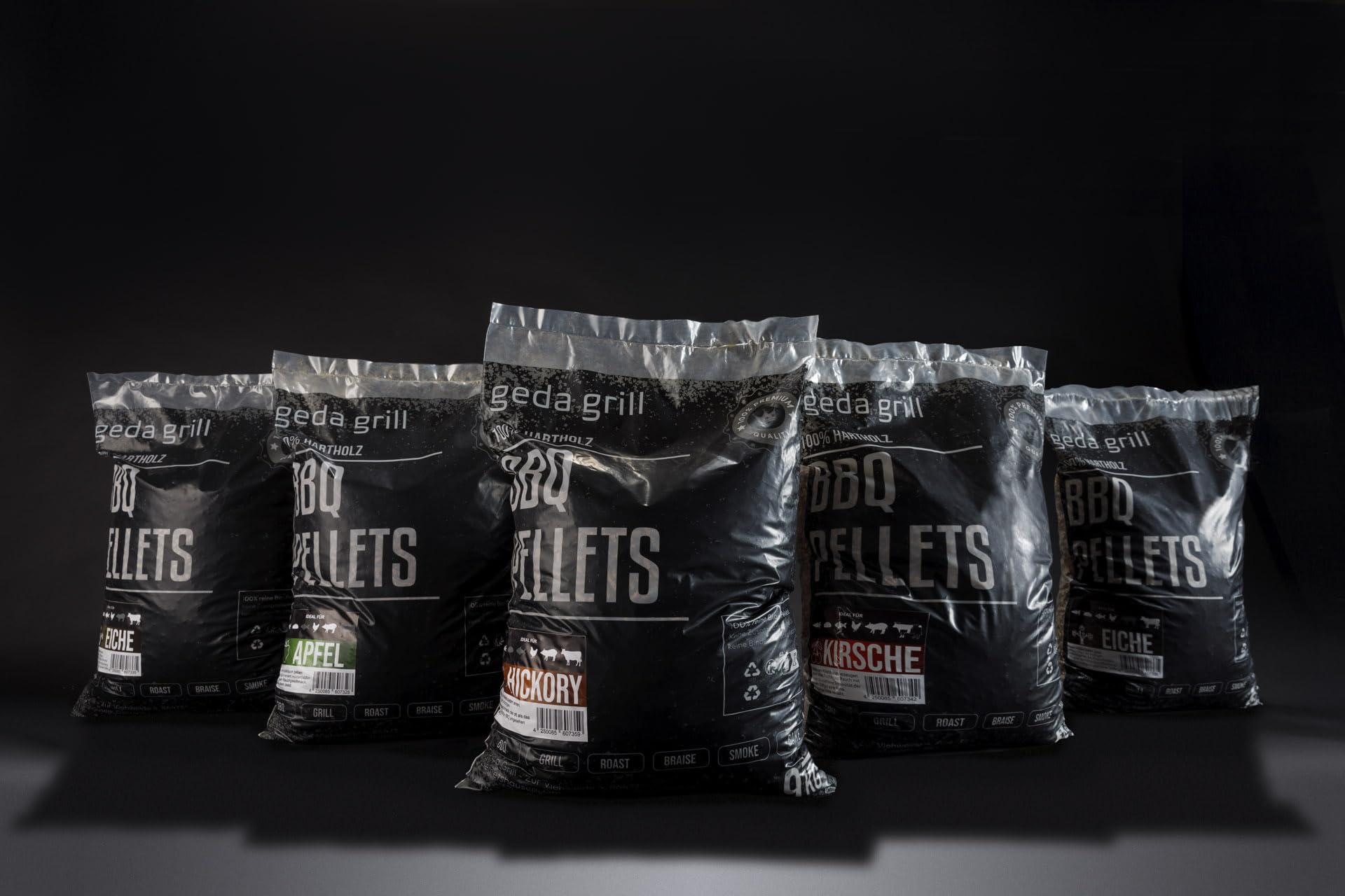 GEDA Grill 100% Hartholz Pellets, Grillpellets BBQ Pellets für Pelletsmoker, Pizzaofen, Räucherofen (Hickory)