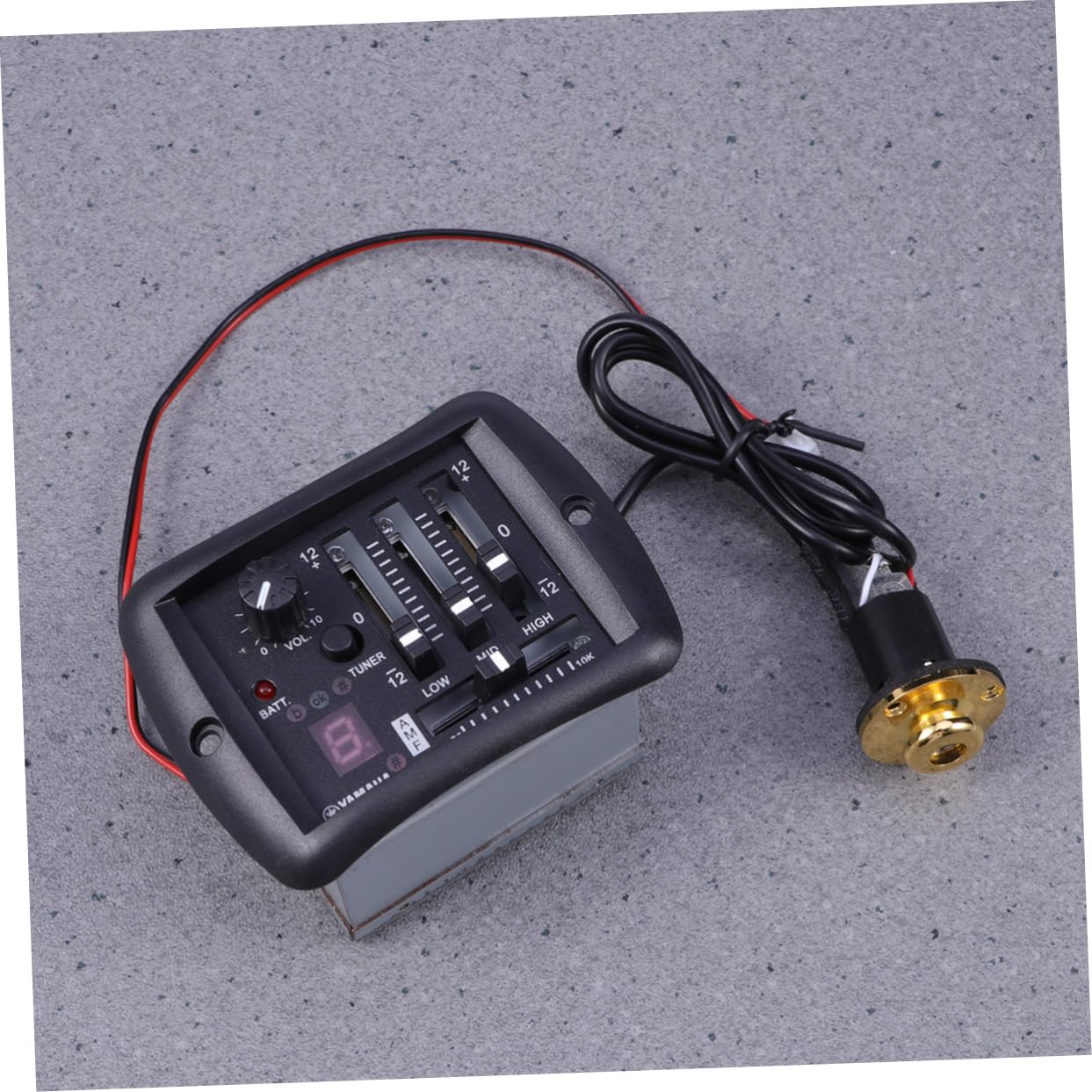 Toddmomy Preamplificador de Guitarra Acústica con Ecualizador de 3 Bandas Negro, Control de Volumen y Rango de Captación, Material Plástico y Metal, Adecuado para Guitarra Acústica