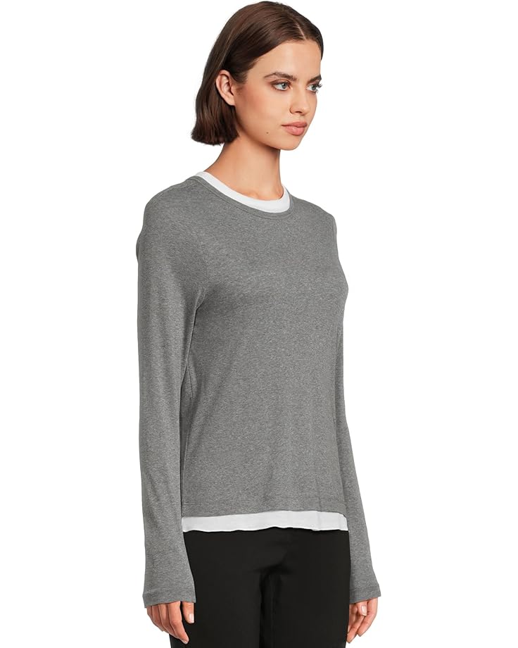Elliott Lauren Double Layer Long Sleeve, Crew Neck- Knit Top - #2 of 5