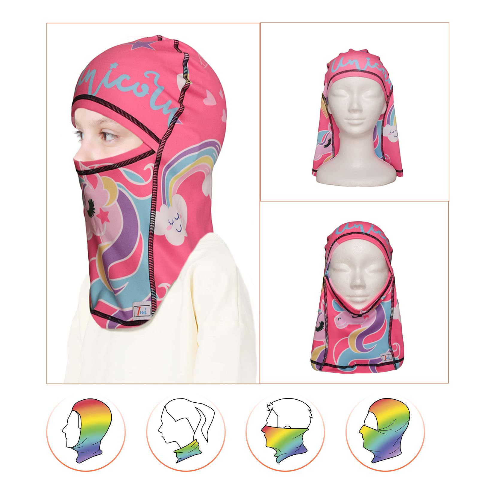Passamontagna per Bambini da Sci, Antivento ​Inverno Termico Cappellino Invernale in Pile Ragazzi e Ragazze Freddo Sport Invernali Sci Ciclismo