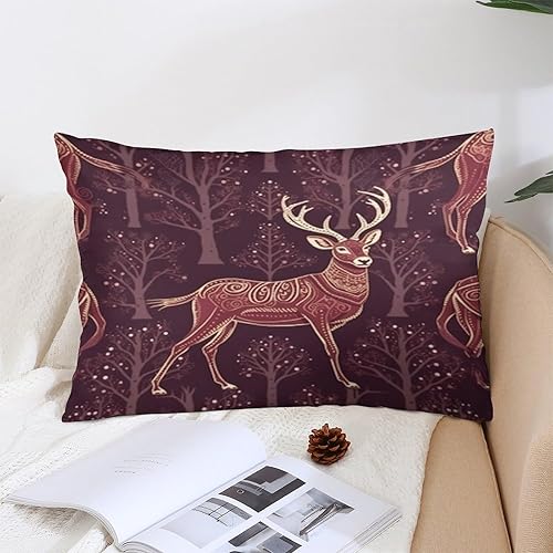Miniatura 4 de Fundas de almohada refrescantes con diseño de reno burdeos, fundas de almohada lumbar para exteriores con cremallera invisible, funda de almohada