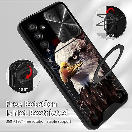 Vista 53 de Funda protectora híbrida para Samsung Galaxy A53 5G de 6.5 pulgadas y anillo giratorio de 360 grados, función atril, híbrida, de doble capa