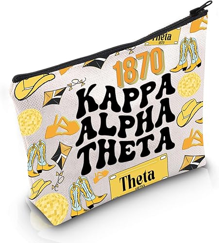 POFULL Theta Letras Griegas Regalo Hermandad Bolsa Cosmética Theta Regalo Parafernalia Griega